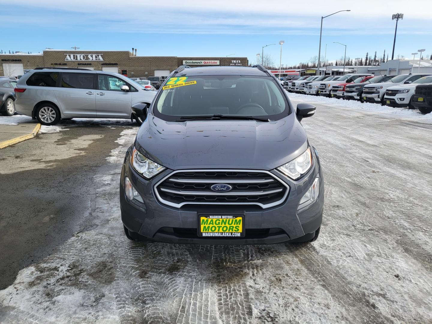 2022 Gray /BLACK Ford EcoSport SE AWD (MAJ6S3GL6NC) with an 2.0L L4 DOHC 16V engine, 6A transmission, located at 1960 Industrial Drive, Wasilla, 99654, (907) 274-2277, 61.573475, -149.400146 - Photo#2