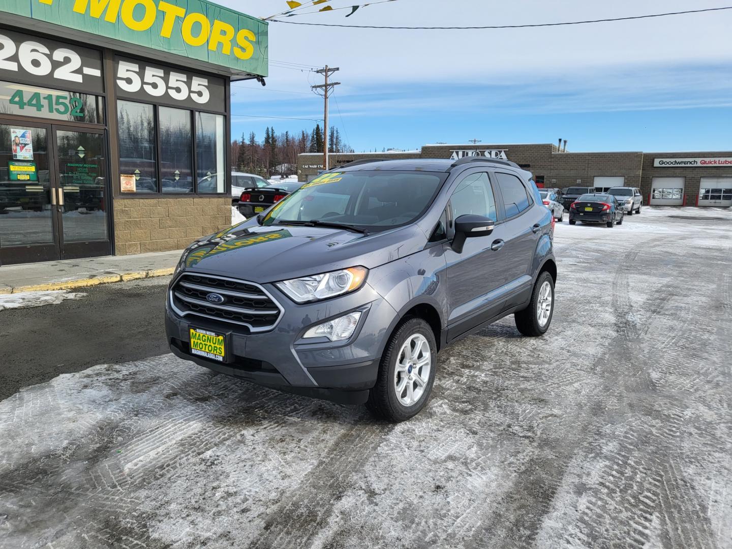 2022 Gray /BLACK Ford EcoSport SE AWD (MAJ6S3GL6NC) with an 2.0L L4 DOHC 16V engine, 6A transmission, located at 1960 Industrial Drive, Wasilla, 99654, (907) 274-2277, 61.573475, -149.400146 - Photo#3