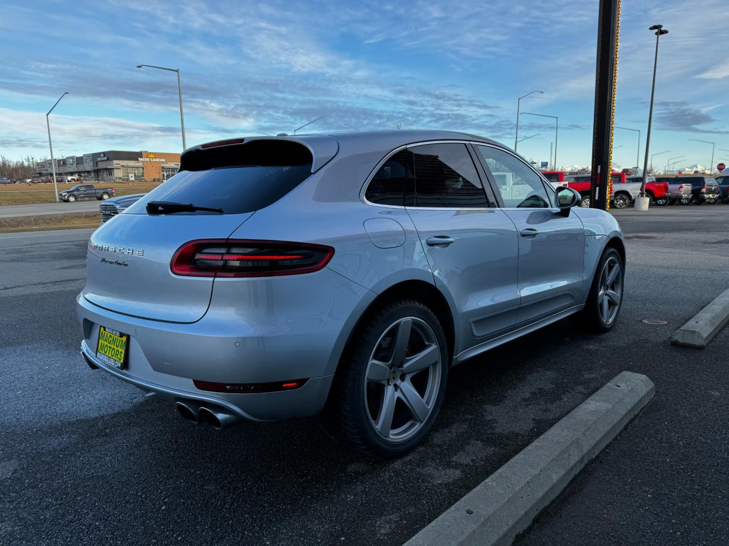 2015 SILVER /Brown PORSCHE MACAN TURBO (WP1AF2A56FL) with an 3.6L engine, Automatic transmission, located at 1960 Industrial Drive, Wasilla, 99654, (907) 274-2277, 61.573475, -149.400146 - Photo#4