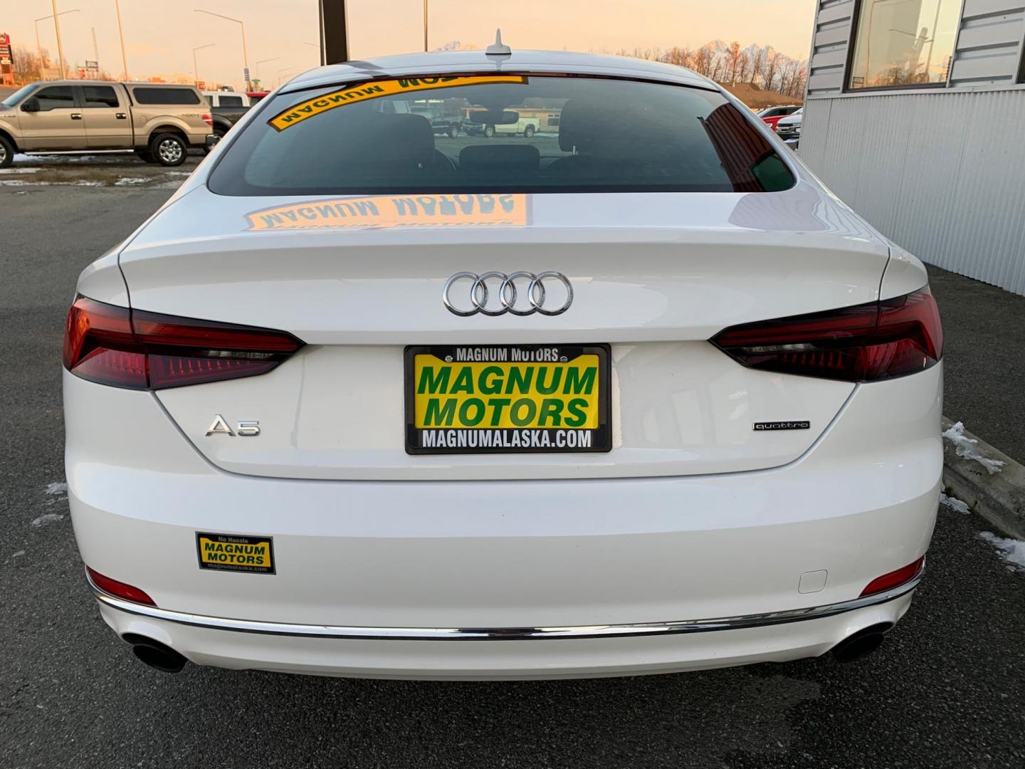 2019 WHITE /Black AUDI A5 SPORTBACK 2.0T QUATTRO PREMIUM (WAUANCF55KA) with an 2.0L engine, Automatic transmission, located at 1960 Industrial Drive, Wasilla, 99654, (907) 274-2277, 61.573475, -149.400146 - Photo#3