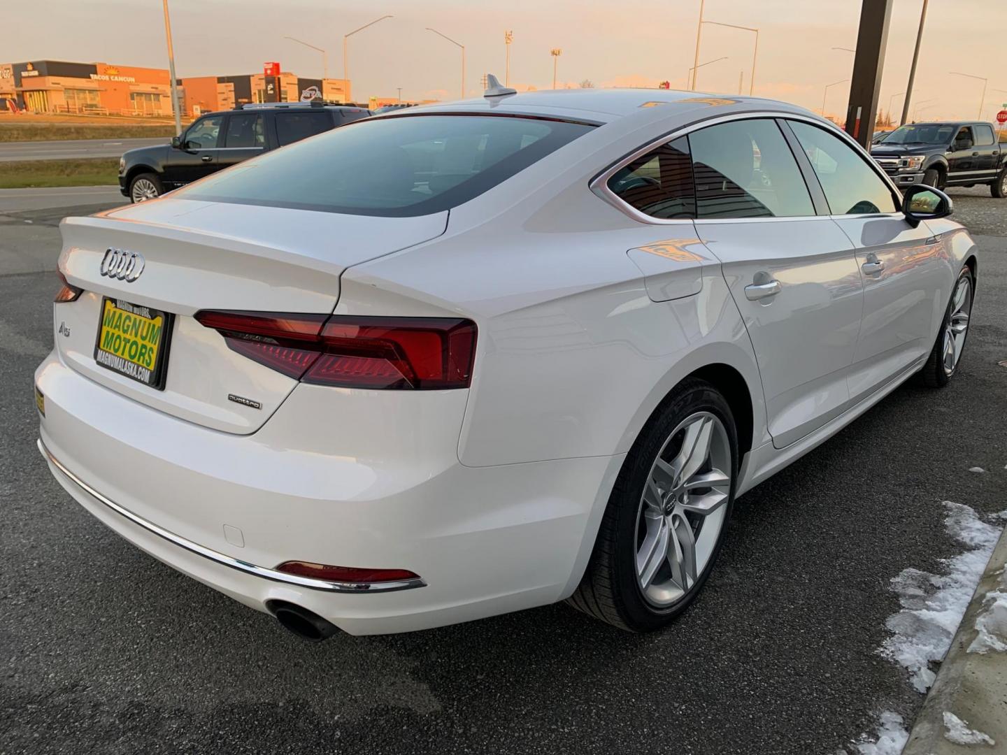 2019 WHITE /Black AUDI A5 SPORTBACK 2.0T QUATTRO PREMIUM (WAUANCF55KA) with an 2.0L engine, Automatic transmission, located at 1960 Industrial Drive, Wasilla, 99654, (907) 274-2277, 61.573475, -149.400146 - Photo#4