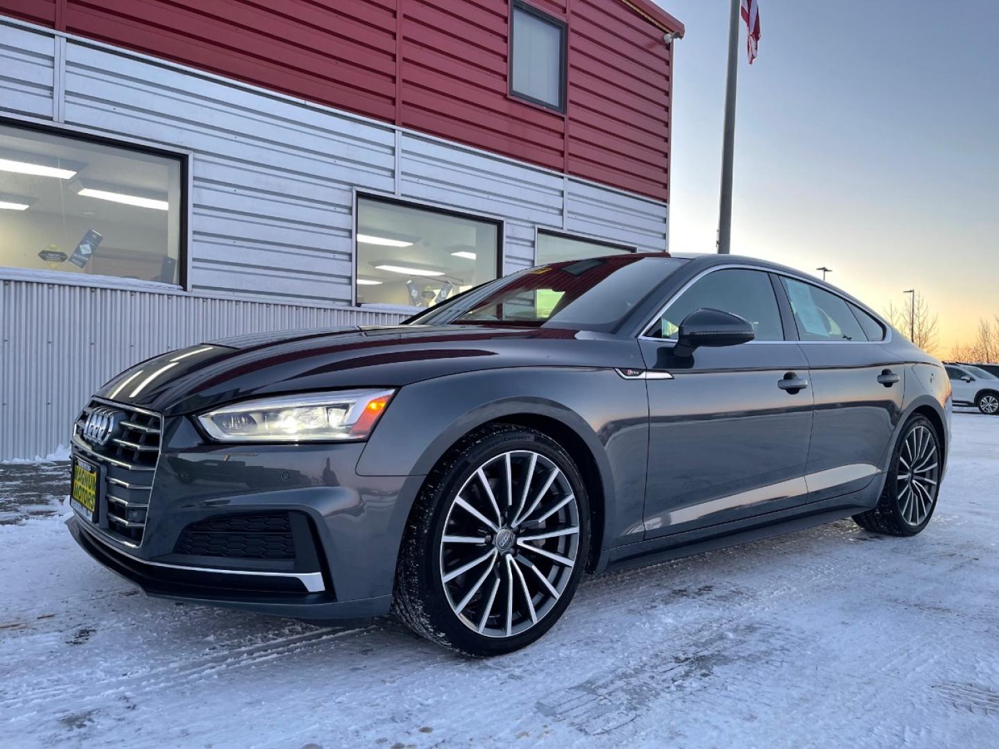 2018 GRAY /Black AUDI A5 SPORTBACK 2.0T QUATTRO PRESTIGE (WAUFNCF59JA) with an 2.0L engine, Automatic transmission, located at 1960 Industrial Drive, Wasilla, 99654, (907) 274-2277, 61.573475, -149.400146 - Photo#0