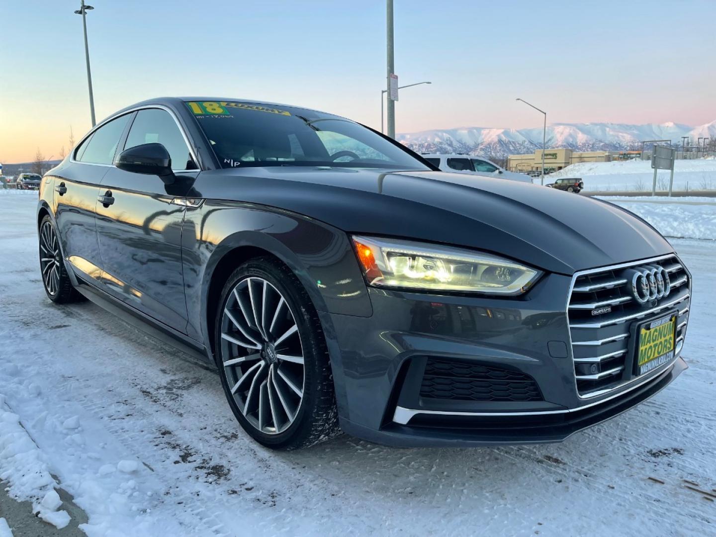 2018 GRAY /Black AUDI A5 SPORTBACK 2.0T QUATTRO PRESTIGE (WAUFNCF59JA) with an 2.0L engine, Automatic transmission, located at 1960 Industrial Drive, Wasilla, 99654, (907) 274-2277, 61.573475, -149.400146 - Photo#5