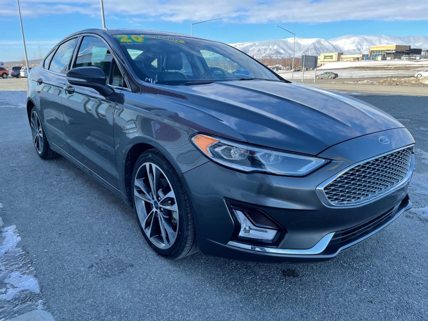 2020 Gray /Black Ford Fusion Titanium AWD (3FA6P0D92LR) with an 2.0L L4 DOHC 16V engine, 6A transmission, located at 1960 Industrial Drive, Wasilla, 99654, (907) 274-2277, 61.573475, -149.400146 - Photo#6