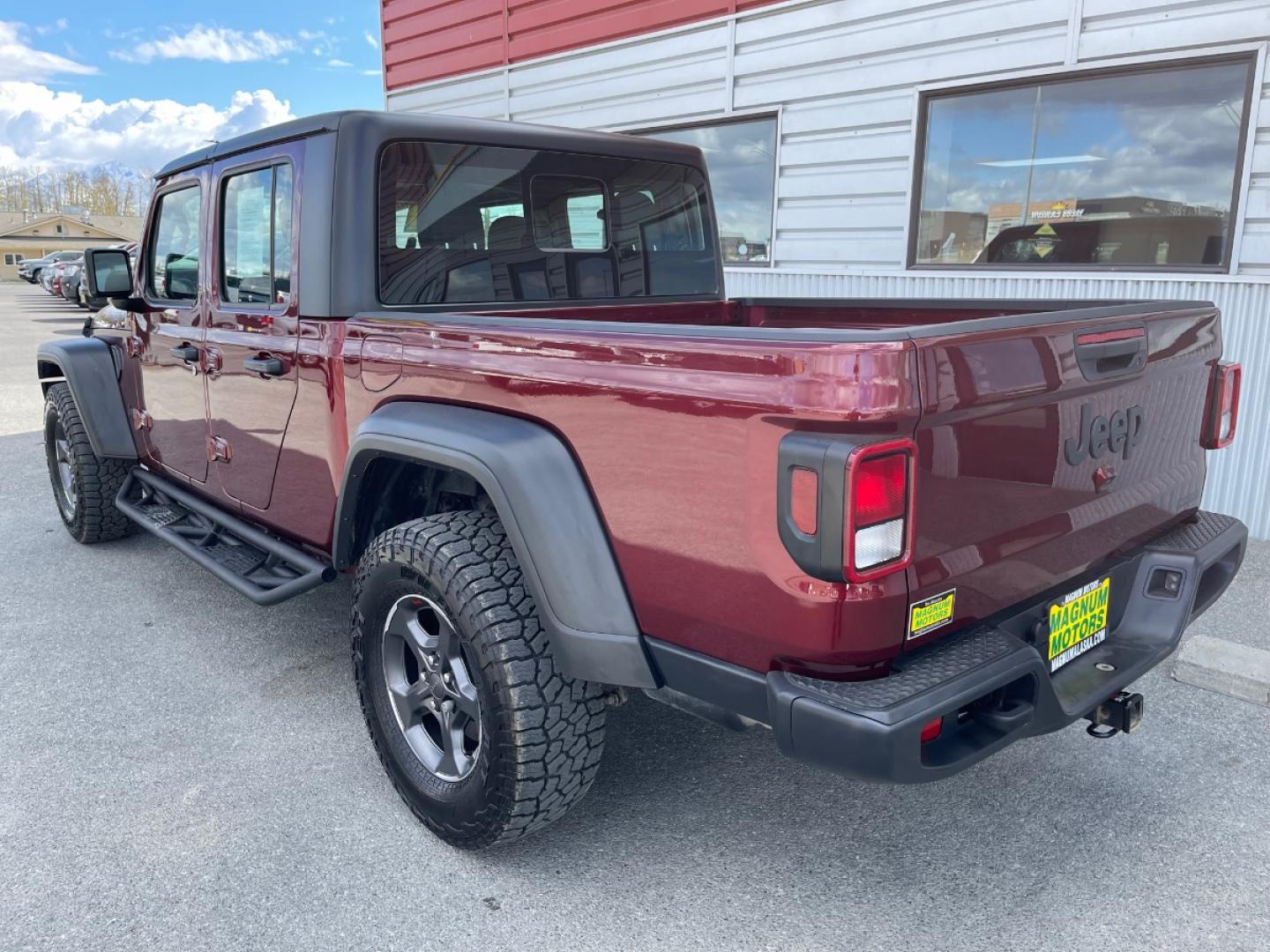 2021 MAROON /Black JEEP GLADIATOR SPORT (1C6HJTAG5ML) with an 3.6L engine, 6-Speed Manual transmission, located at 1960 Industrial Drive, Wasilla, 99654, (907) 274-2277, 61.573475, -149.400146 - Photo#2