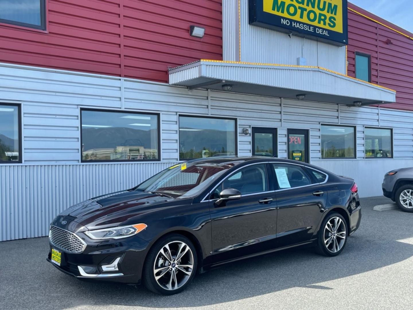 2020 Black /black Ford Fusion Titanium AWD (3FA6P0D94LR) with an 2.0L L4 DOHC 16V engine, 6A transmission, located at 1960 Industrial Drive, Wasilla, 99654, (907) 274-2277, 61.573475, -149.400146 - Photo#0