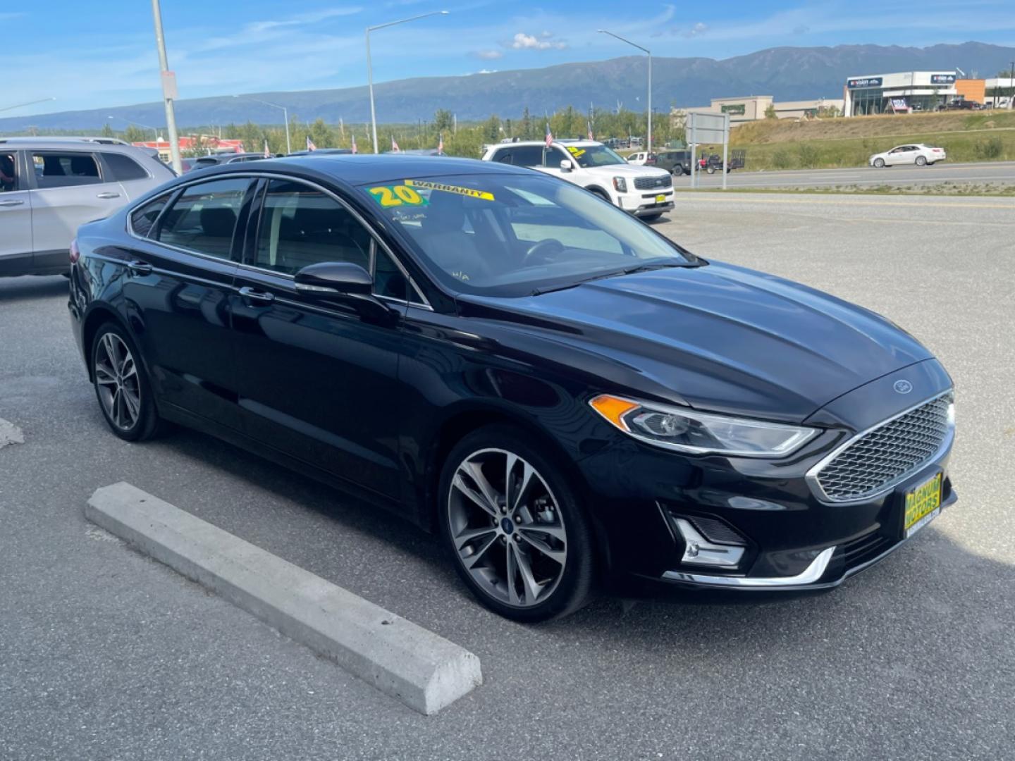 2020 Black /black Ford Fusion Titanium AWD (3FA6P0D94LR) with an 2.0L L4 DOHC 16V engine, 6A transmission, located at 1960 Industrial Drive, Wasilla, 99654, (907) 274-2277, 61.573475, -149.400146 - Photo#5