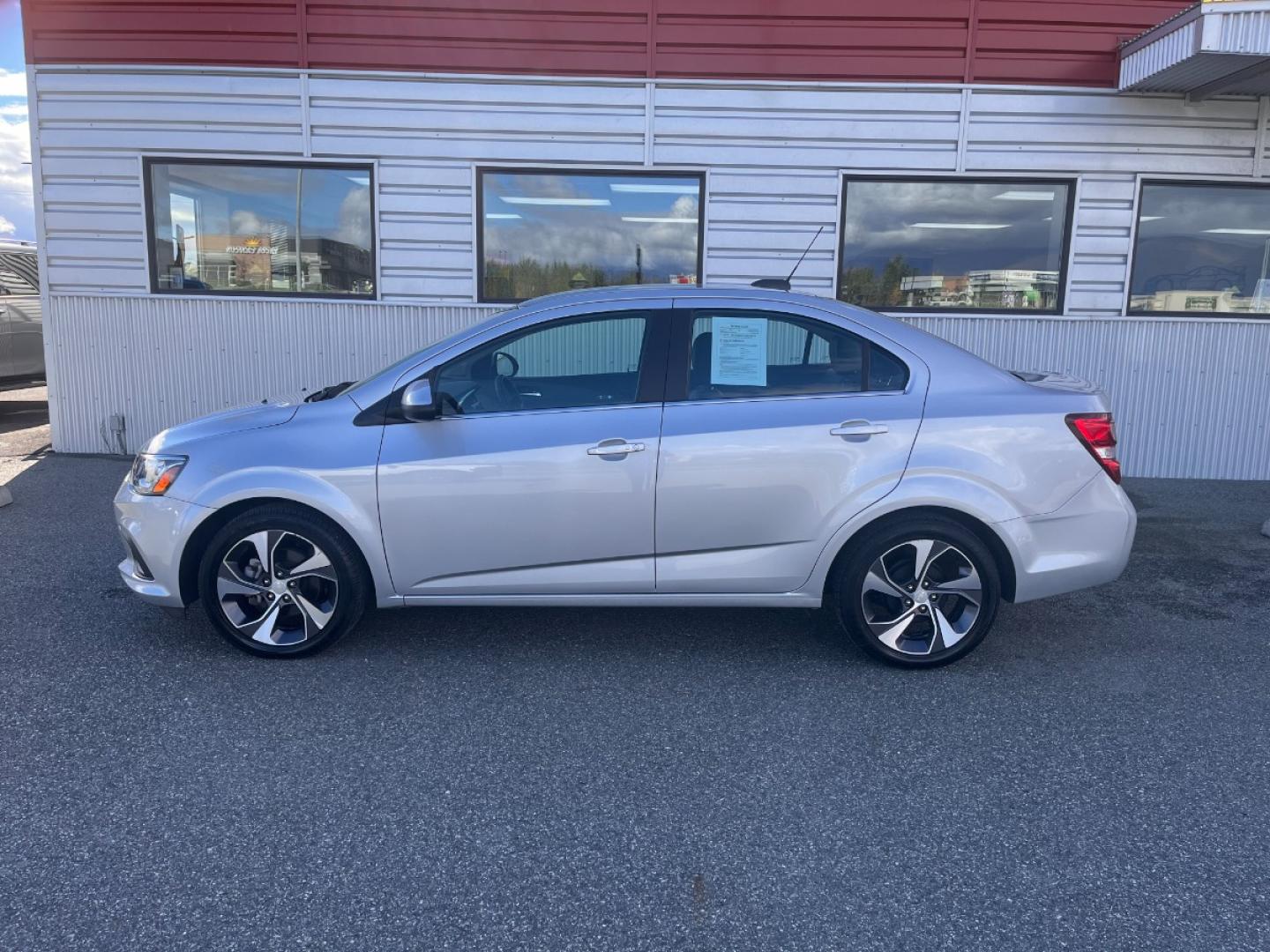 2020 Silver /gray Chevrolet Sonic Premier Auto Sedan (1G1JF5SB2L4) with an 1.4L L4 DOHC 24V TURBO engine, 6A transmission, located at 1960 Industrial Drive, Wasilla, 99654, (907) 274-2277, 61.573475, -149.400146 - Photo#0