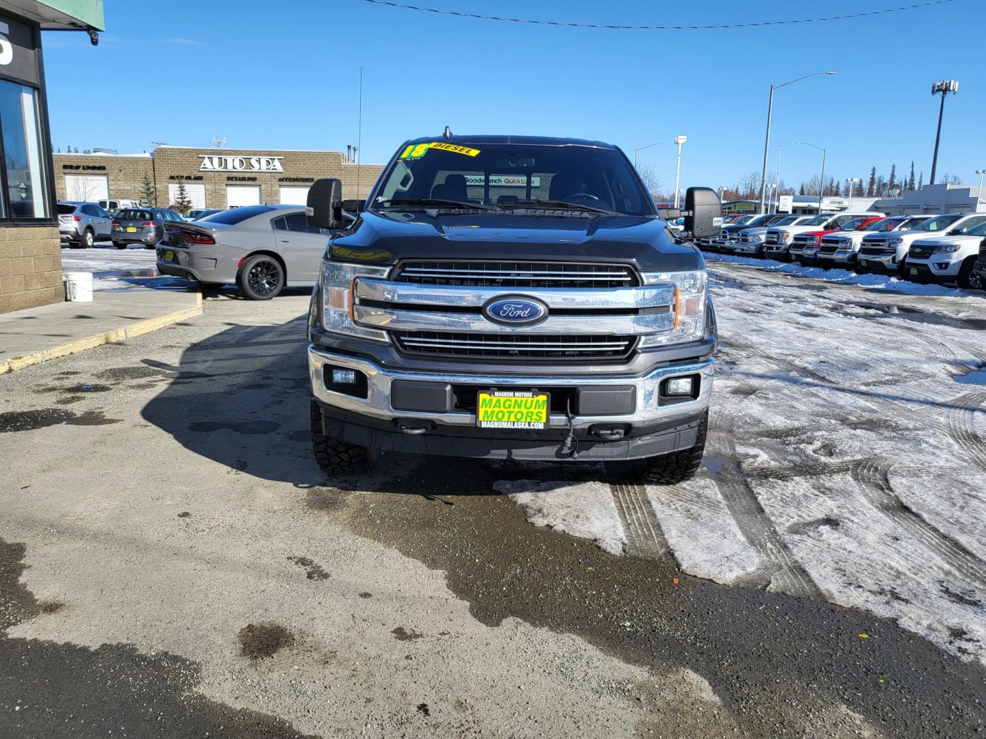 2018 Gray /black Ford F-150 Lariet SuperCrew 6.5-ft. Bed 4WD (1FTFW1E1XJF) with an 3.0 V6 DIESEL engine, 6A transmission, located at 1960 Industrial Drive, Wasilla, 99654, (907) 274-2277, 61.573475, -149.400146 - Photo#1