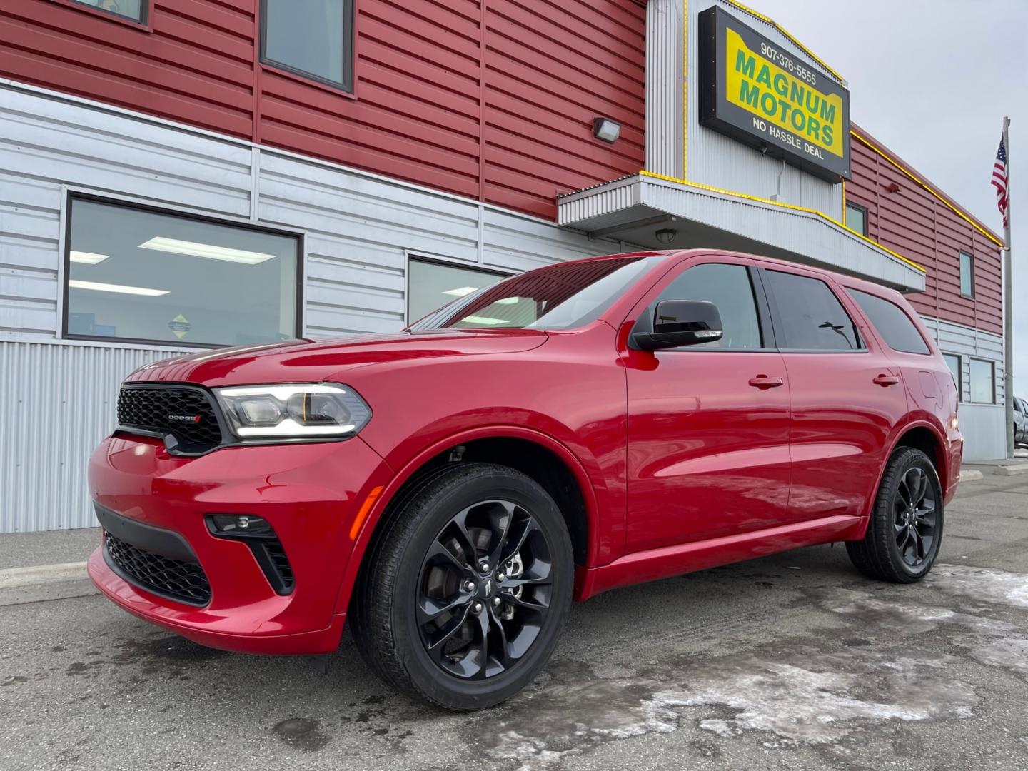 2021 RED /Black DODGE DURANGO GT (1C4RDJDG3MC) with an 3.6L engine, Automatic transmission, located at 1960 Industrial Drive, Wasilla, 99654, (907) 274-2277, 61.573475, -149.400146 - Photo#0