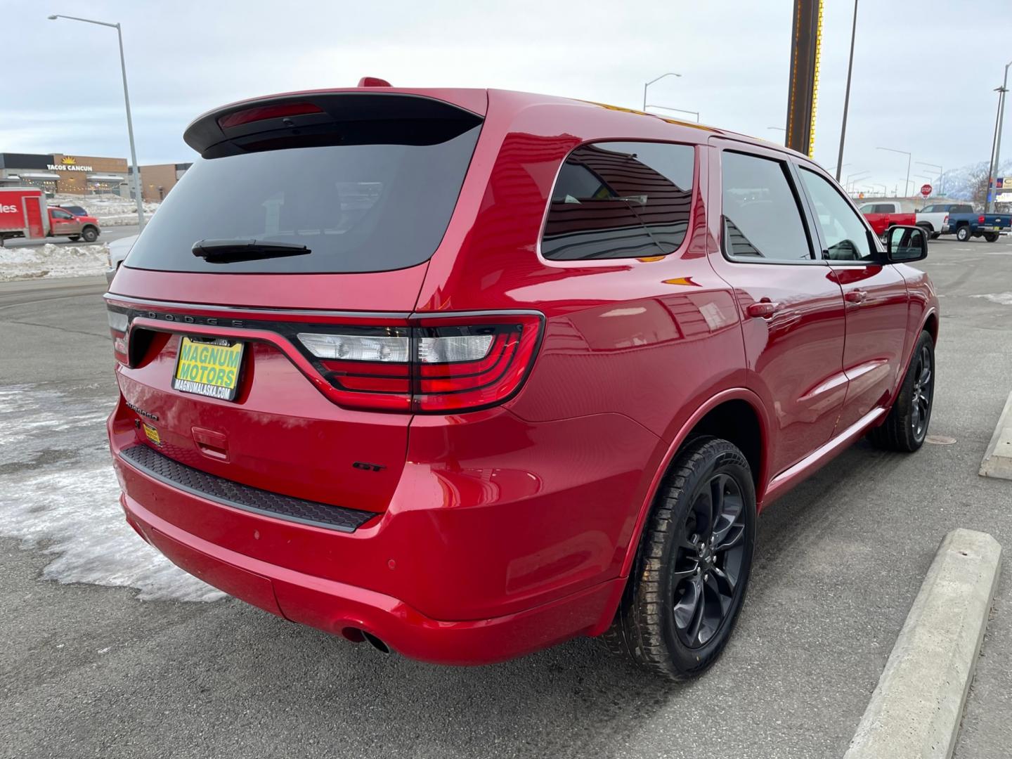 2021 RED /Black DODGE DURANGO GT (1C4RDJDG3MC) with an 3.6L engine, Automatic transmission, located at 1960 Industrial Drive, Wasilla, 99654, (907) 274-2277, 61.573475, -149.400146 - Photo#4