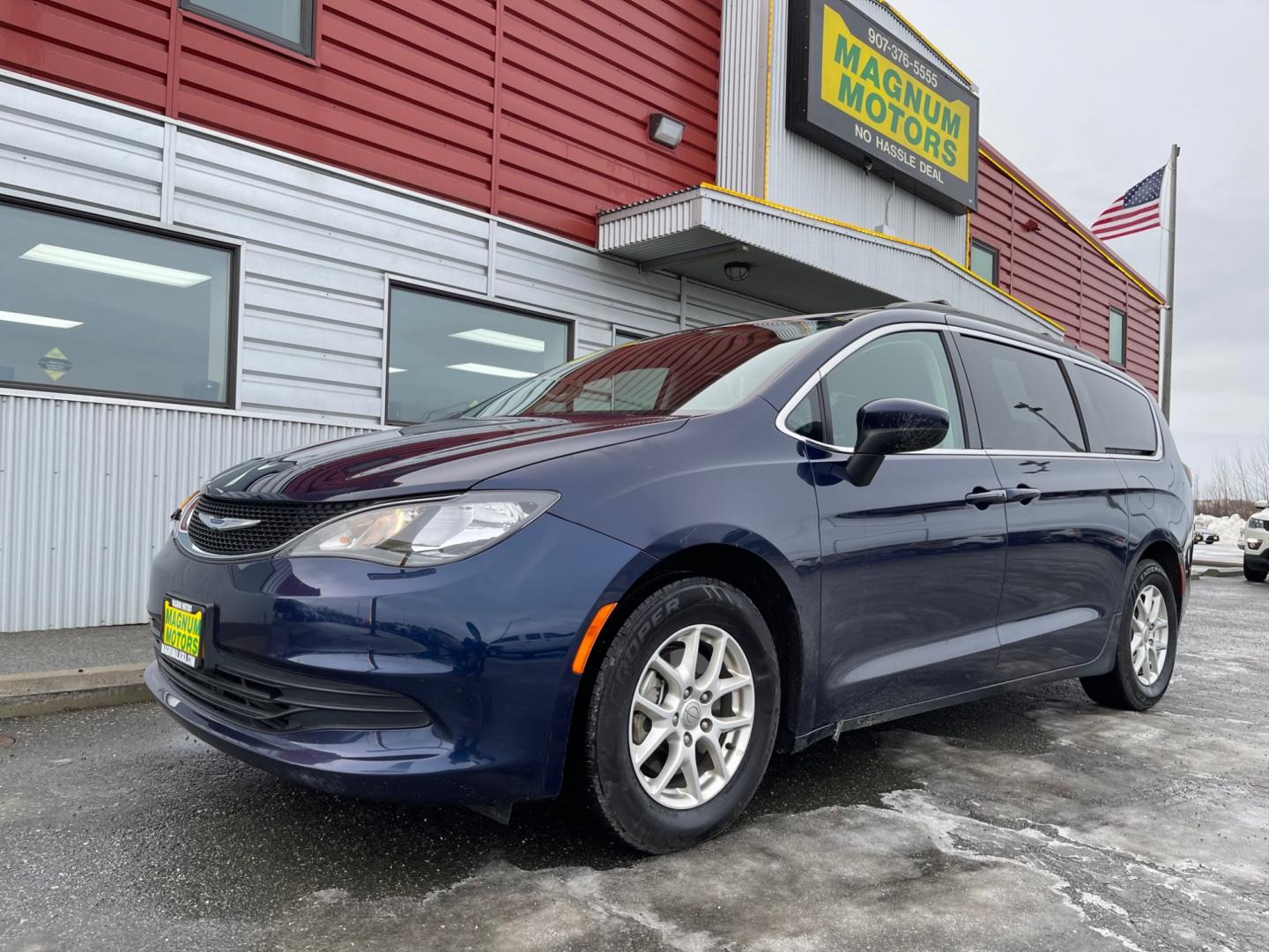 2020 Blue /Black Chrysler Voyager LXI (2C4RC1DGXLR) with an 3.6L V6 DOHC 24V engine, 9A transmission, located at 1960 Industrial Drive, Wasilla, 99654, (907) 274-2277, 61.573475, -149.400146 - Photo#2