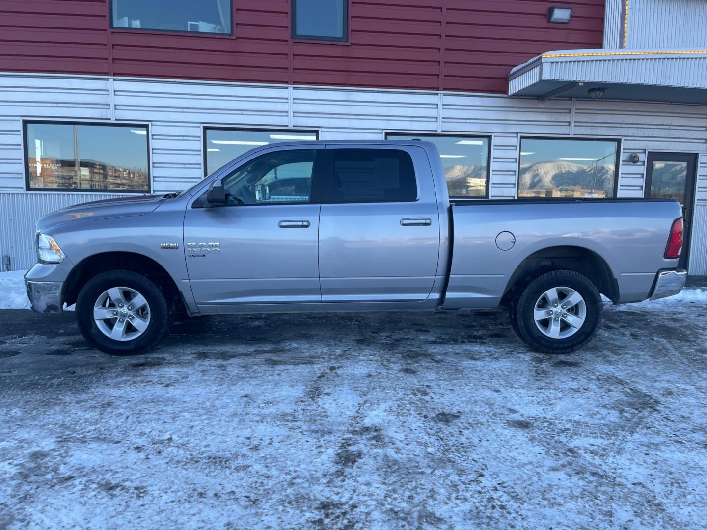 2020 Silver /Gray RAM 1500 Classic SLT Crew Cab 4WD (1C6RR7TT9LS) with an 5.7L V8 OHV 16V engine, 8A transmission, located at 1960 Industrial Drive, Wasilla, 99654, (907) 274-2277, 61.573475, -149.400146 - Photo#0