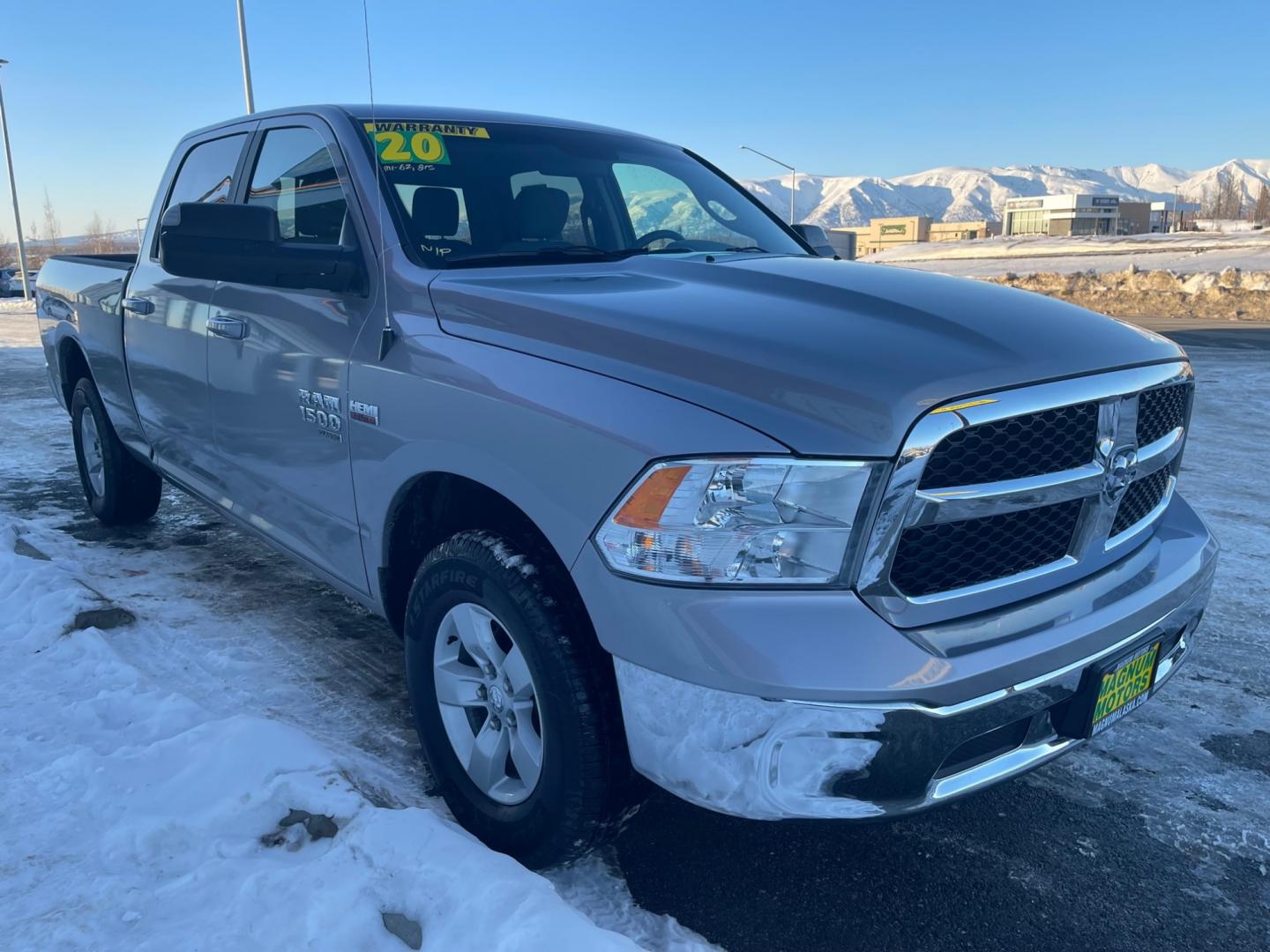 2020 Silver /Gray RAM 1500 Classic SLT Crew Cab 4WD (1C6RR7TT9LS) with an 5.7L V8 OHV 16V engine, 8A transmission, located at 1960 Industrial Drive, Wasilla, 99654, (907) 274-2277, 61.573475, -149.400146 - Photo#6