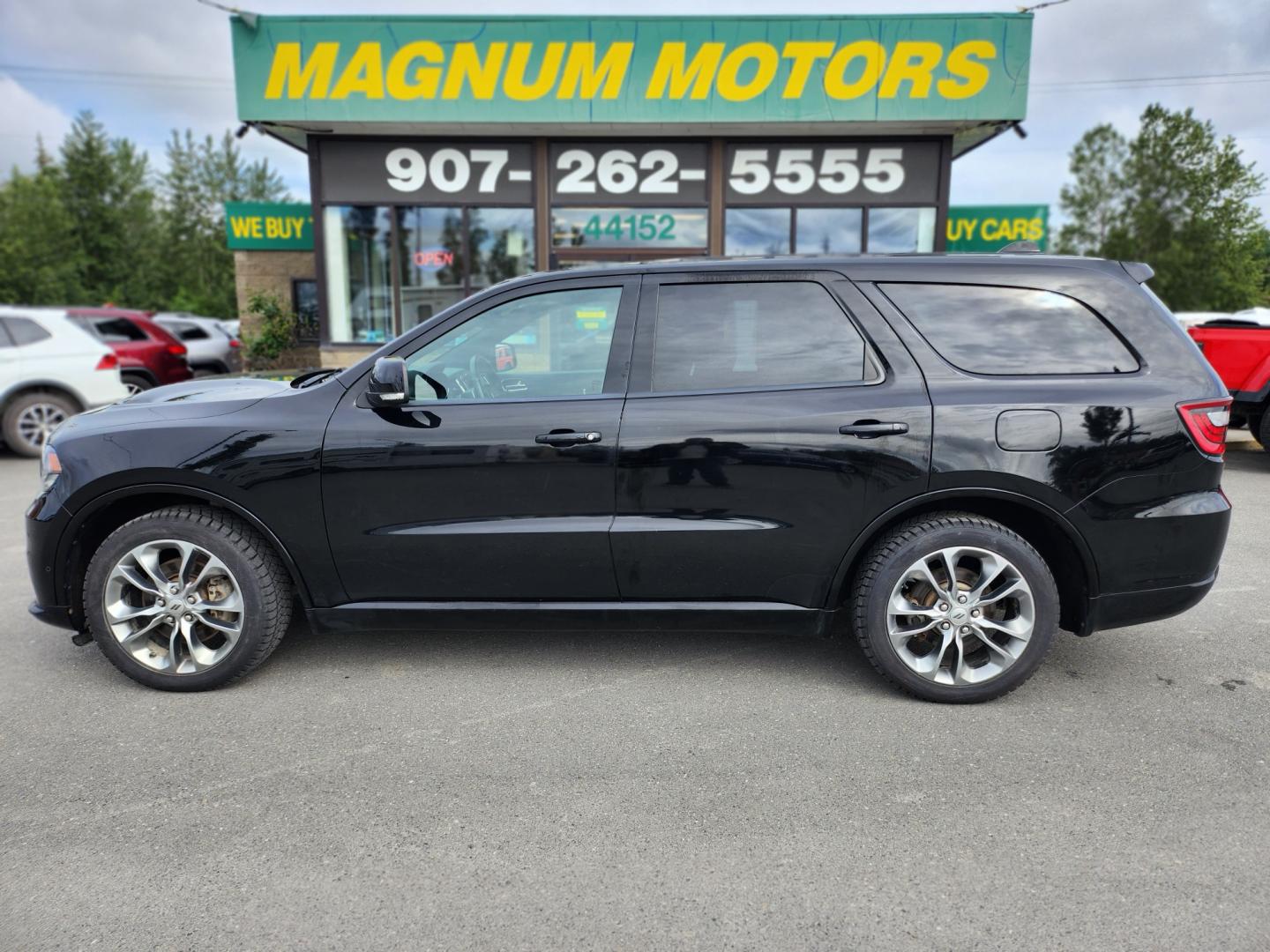 2019 Black /BLACK LEATHER Dodge Durango R/T AWD (1C4SDJCT4KC) with an 5.7L V8 OHV 16V engine, 8A transmission, located at 1960 Industrial Drive, Wasilla, 99654, (907) 274-2277, 61.573475, -149.400146 - Photo#0