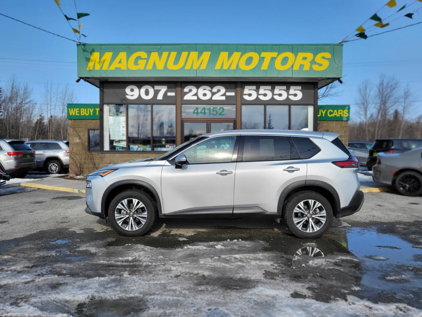 2021 SILVER NISSAN ROGUE SV (5N1AT3BB0MC) with an 2.5L engine, Continuously Variable transmission, located at 1960 Industrial Drive, Wasilla, 99654, (907) 274-2277, 61.573475, -149.400146 - Photo#0