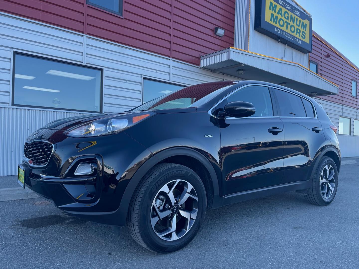 2021 Black /Black Kia Sportage LX AWD (KNDPMCAC9M7) with an 2.4L V6 DOHC 24V engine, 6A transmission, located at 1960 Industrial Drive, Wasilla, 99654, (907) 274-2277, 61.573475, -149.400146 - Photo#2