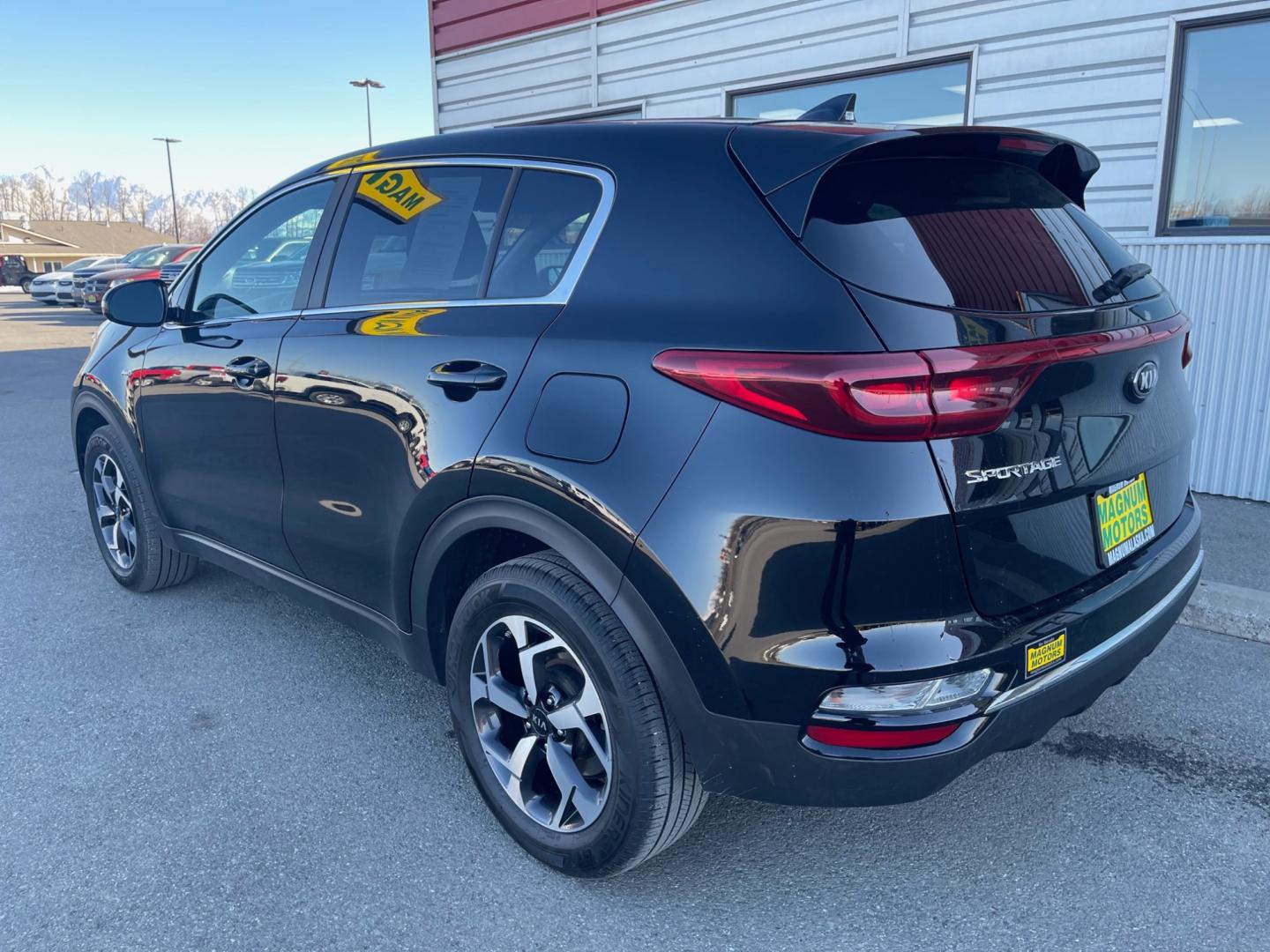 2021 Black /Black Kia Sportage LX AWD (KNDPMCAC9M7) with an 2.4L V6 DOHC 24V engine, 6A transmission, located at 1960 Industrial Drive, Wasilla, 99654, (907) 274-2277, 61.573475, -149.400146 - Photo#3