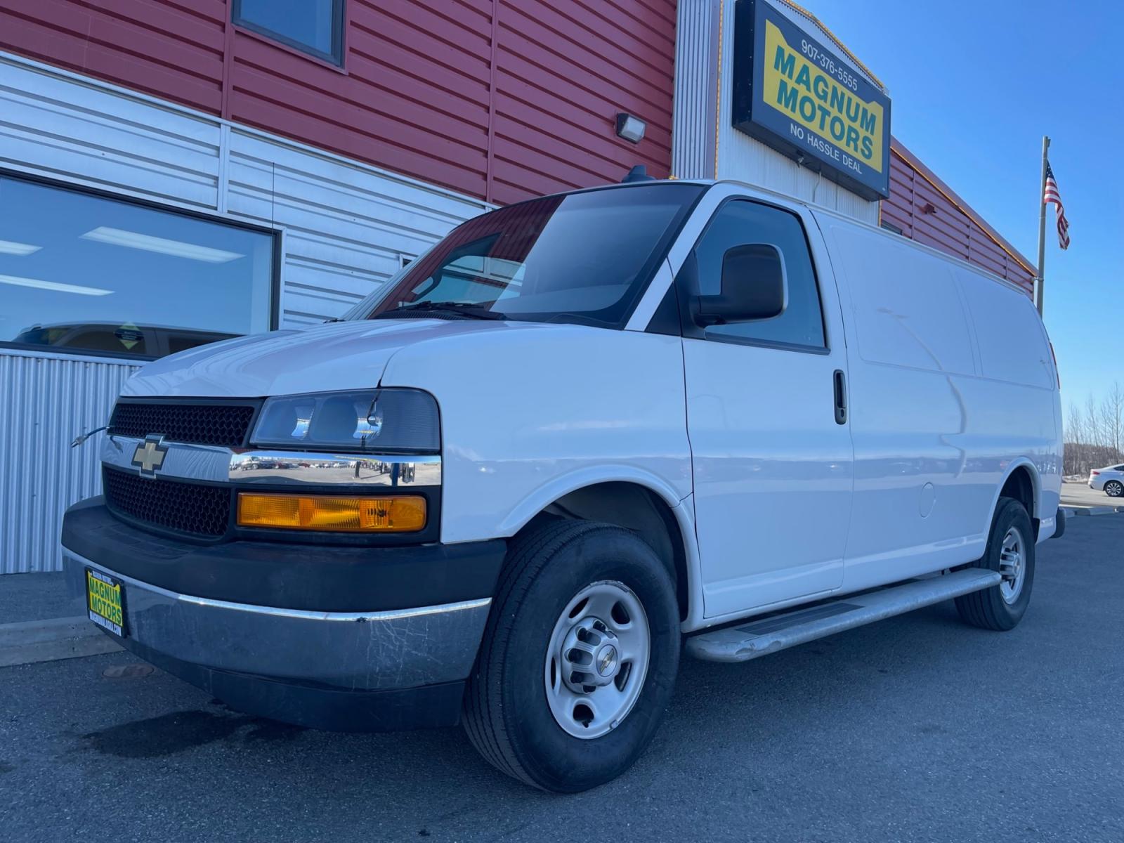2020 WHITE /Gray CHEVROLET EXPRESS 2500 (1GCWGAFG7L1) with an 6.0L engine, Automatic transmission, located at 1960 Industrial Drive, Wasilla, 99654, (907) 274-2277, 61.573475, -149.400146 - Photo #0