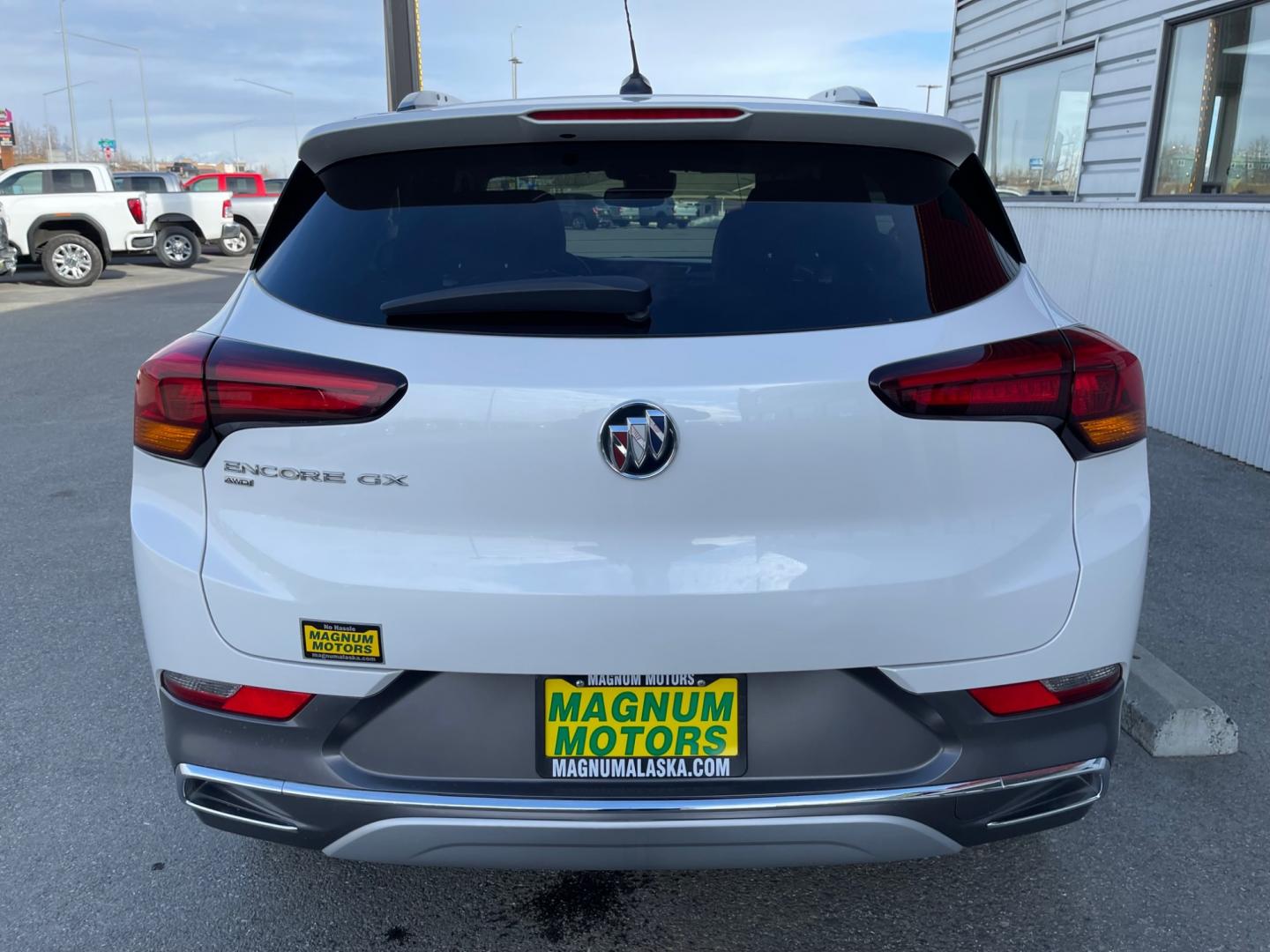 2021 White /Two-tone Buick Encore GX Essence AWD (KL4MMGSL9MB) with an 1.3L L3 TURBO engine, 9A transmission, located at 1960 Industrial Drive, Wasilla, 99654, (907) 274-2277, 61.573475, -149.400146 - Photo#4