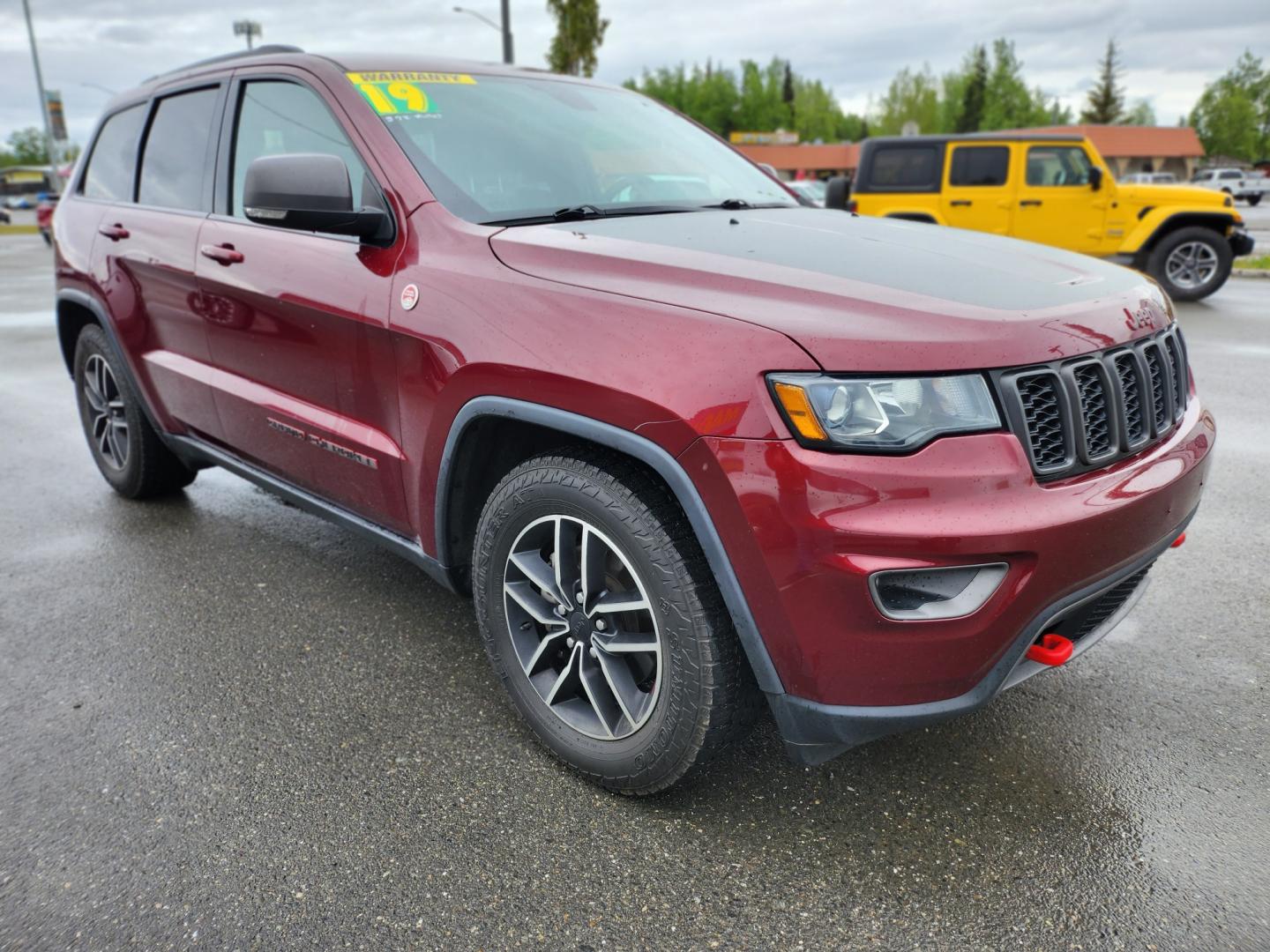 2019 Burgundy /Black Jeep Grand Cherokee Trailhawk 4WD (1C4RJFLG7KC) with an 3.6L V6 DOHC 24V engine, 8A transmission, located at 1960 Industrial Drive, Wasilla, 99654, (907) 274-2277, 61.573475, -149.400146 - Photo#9