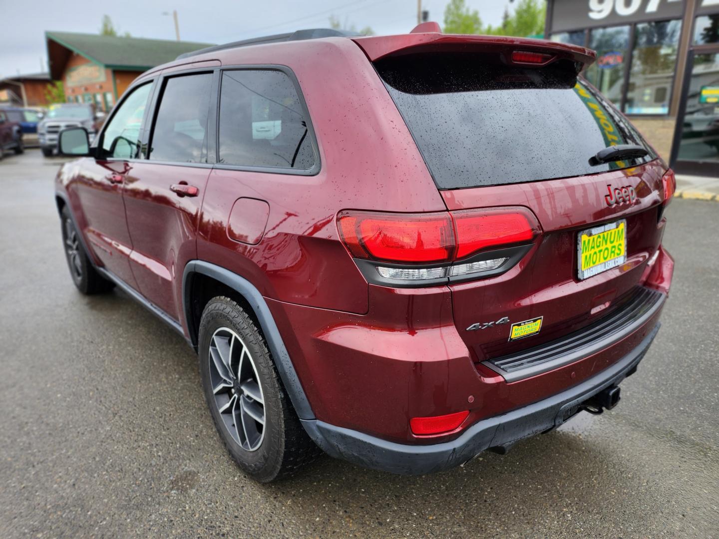 2019 Burgundy /Black Jeep Grand Cherokee Trailhawk 4WD (1C4RJFLG7KC) with an 3.6L V6 DOHC 24V engine, 8A transmission, located at 1960 Industrial Drive, Wasilla, 99654, (907) 274-2277, 61.573475, -149.400146 - Photo#5