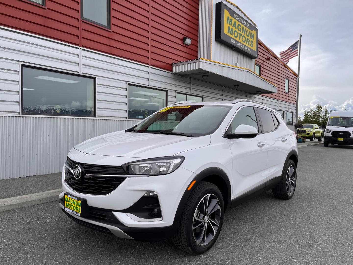 2021 White /white Buick Encore GX Select AWD (KL4MMESL0MB) with an 1.3L L3 TURBO engine, 9A transmission, located at 1960 Industrial Drive, Wasilla, 99654, (907) 274-2277, 61.573475, -149.400146 - Photo#0