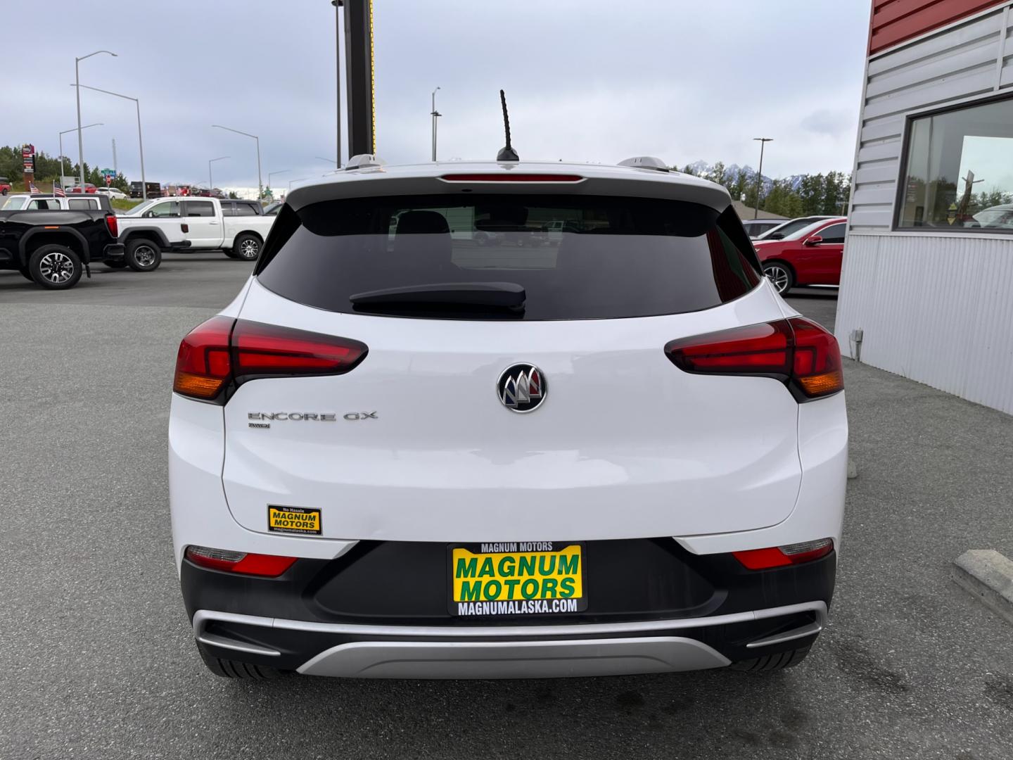 2021 White /white Buick Encore GX Select AWD (KL4MMESL0MB) with an 1.3L L3 TURBO engine, 9A transmission, located at 1960 Industrial Drive, Wasilla, 99654, (907) 274-2277, 61.573475, -149.400146 - Photo#4