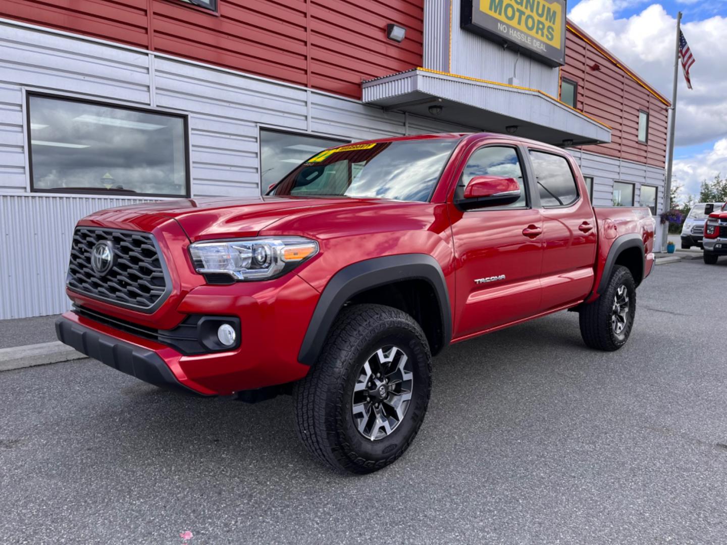 2022 Red Toyota Tacoma SR5 Double Cab V6 6AT 4WD (3TMCZ5AN5NM) with an 3.5L V6 DOHC 24V engine, 6A transmission, located at 1960 Industrial Drive, Wasilla, 99654, (907) 274-2277, 61.573475, -149.400146 - Photo#1