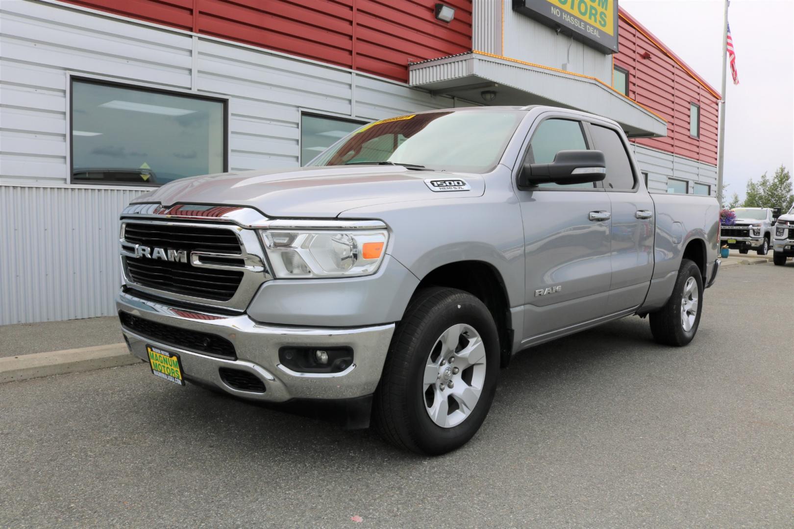 2020 SILVER /Gray RAM 1500 BIG HORN (1C6SRFBT0LN) with an 5.7L engine, Automatic transmission, located at 1960 Industrial Drive, Wasilla, 99654, (907) 274-2277, 61.573475, -149.400146 - Photo#0