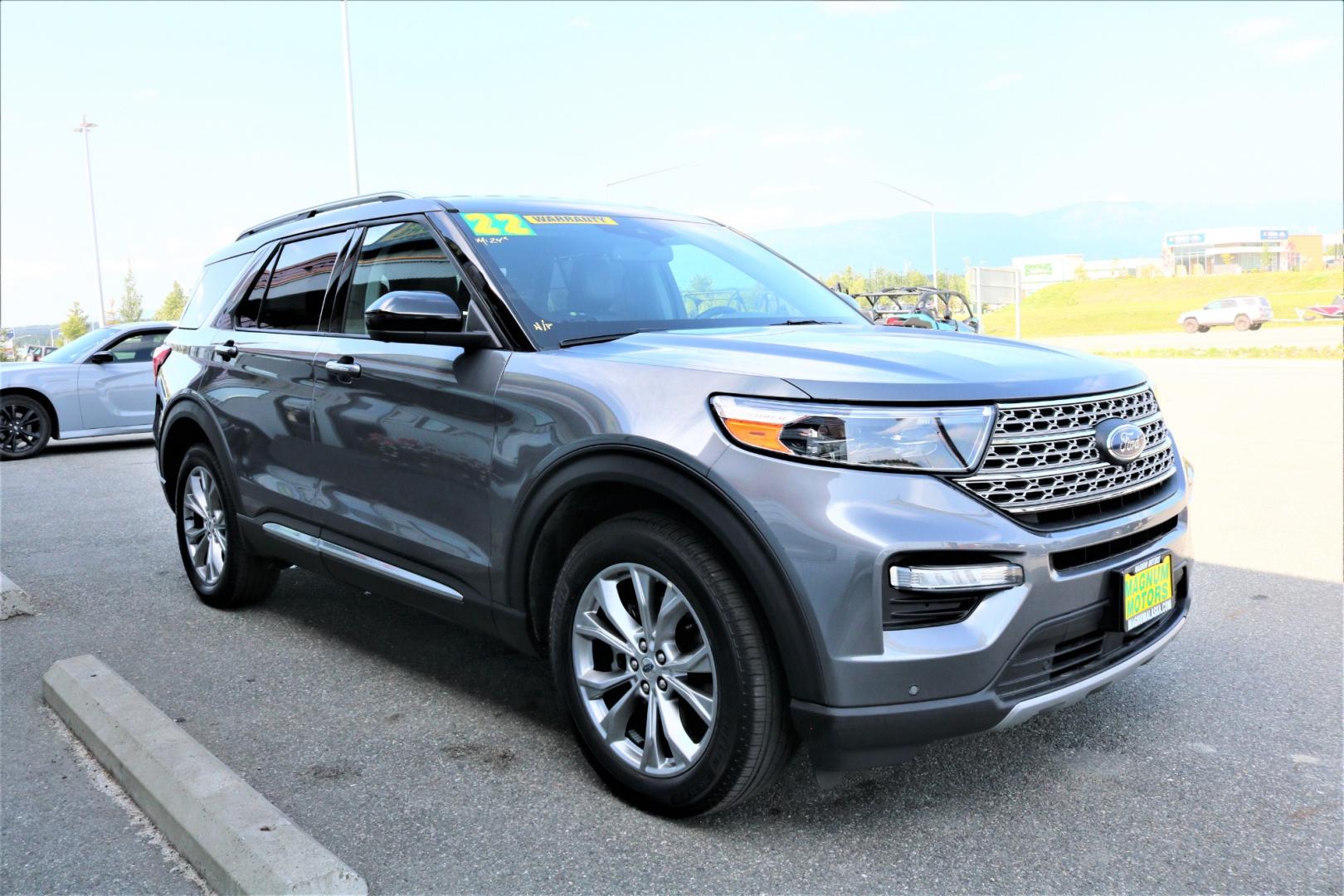 2022 Gray /Black Ford Explorer Limited AWD (1FMSK8FH7NG) with an 2.3L L4 DOHC 16V engine, 10A transmission, located at 1960 Industrial Drive, Wasilla, 99654, (907) 274-2277, 61.573475, -149.400146 - Photo#7