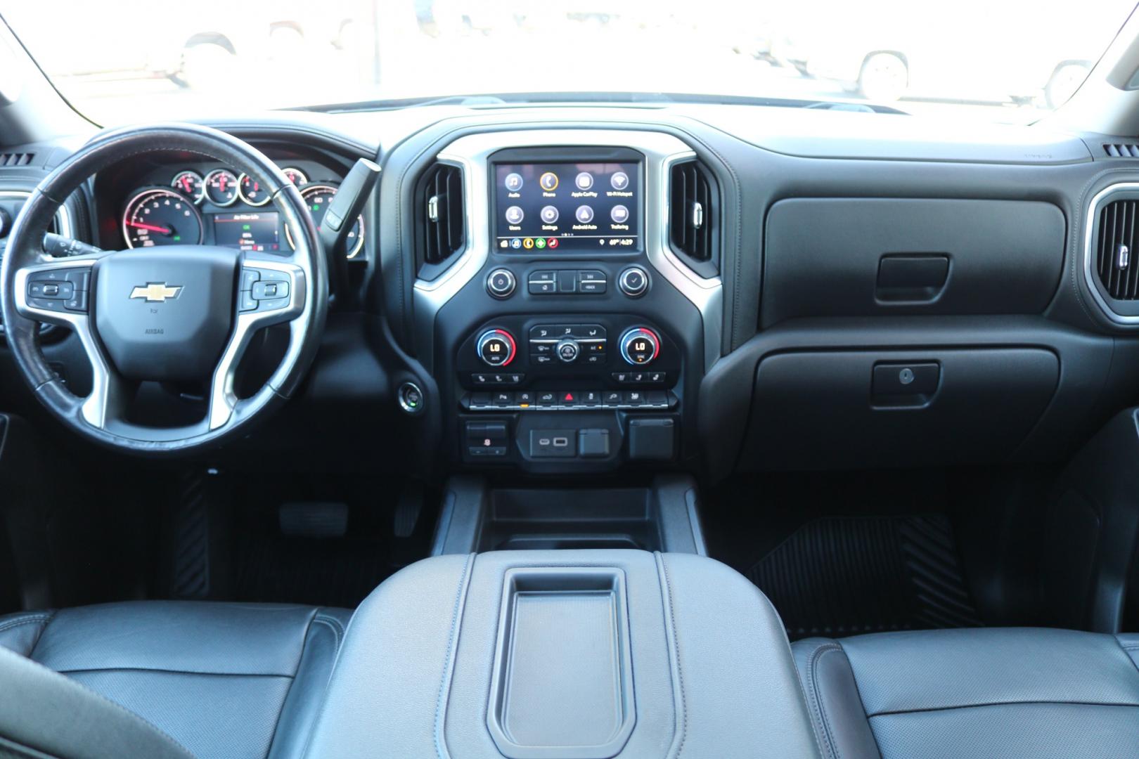 2019 Blue /black leather Chevrolet Silverado 1500 LTZ Crew Cab 4WD (3GCUYGED8KG) with an 5.3L V8 OHV 16V engine, 6A transmission, located at 1960 Industrial Drive, Wasilla, 99654, (907) 274-2277, 61.573475, -149.400146 - Photo#12