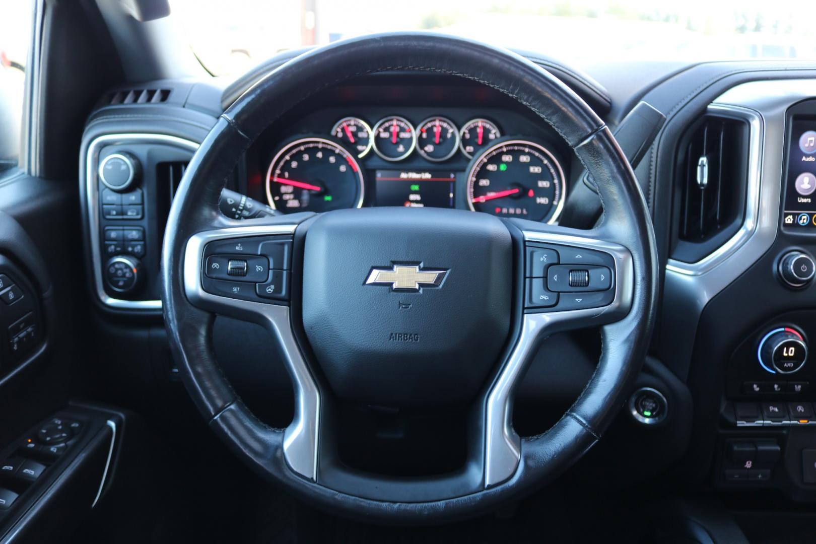 2019 Blue /black leather Chevrolet Silverado 1500 LTZ Crew Cab 4WD (3GCUYGED8KG) with an 5.3L V8 OHV 16V engine, 6A transmission, located at 1960 Industrial Drive, Wasilla, 99654, (907) 274-2277, 61.573475, -149.400146 - Photo#13