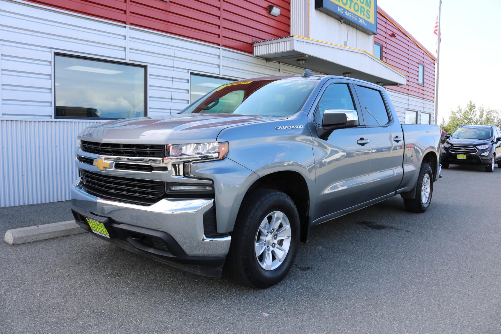 2020 Gray /Black Chevrolet Silverado 1500 LT Crew Cab Long Box 4WD (1GCUYDED9LZ) with an 5.3L V8 OHV 16V engine, 6A transmission, located at 1960 Industrial Drive, Wasilla, 99654, (907) 274-2277, 61.573475, -149.400146 - Photo#0