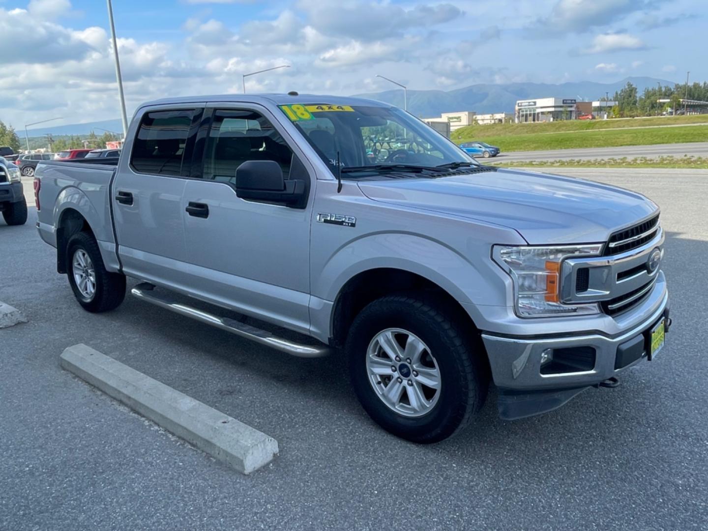 2018 Silver Ford F-150 XLT SuperCrew 5.5-ft. 4x4 (1FTEW1E52JF) with an 5.0L V8 OHV 32V engine, 6A transmission, located at 1960 Industrial Drive, Wasilla, 99654, (907) 274-2277, 61.573475, -149.400146 - Photo#4