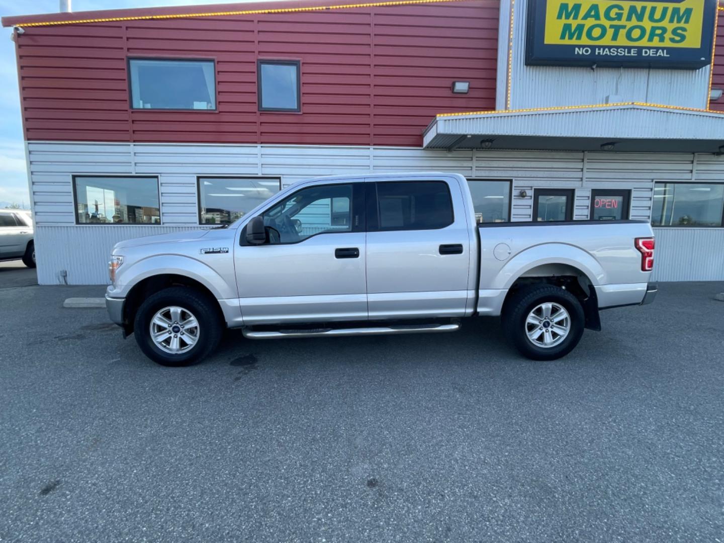 2018 Silver Ford F-150 XLT SuperCrew 5.5-ft. 4x4 (1FTEW1E52JF) with an 5.0L V8 OHV 32V engine, 6A transmission, located at 1960 Industrial Drive, Wasilla, 99654, (907) 274-2277, 61.573475, -149.400146 - Photo#0