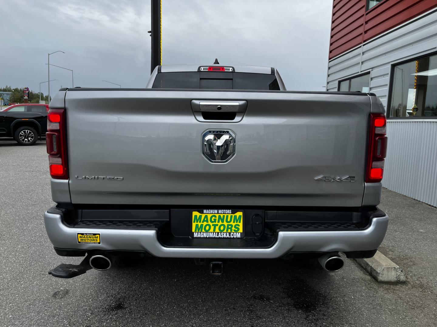 2019 Gray /Black leather RAM 1500 Limited Crew Cab 4WD (1C6SRFPT8KN) with an 5.7L V8 OHV 16V engine, 8A transmission, located at 1960 Industrial Drive, Wasilla, 99654, (907) 274-2277, 61.573475, -149.400146 - Photo#3