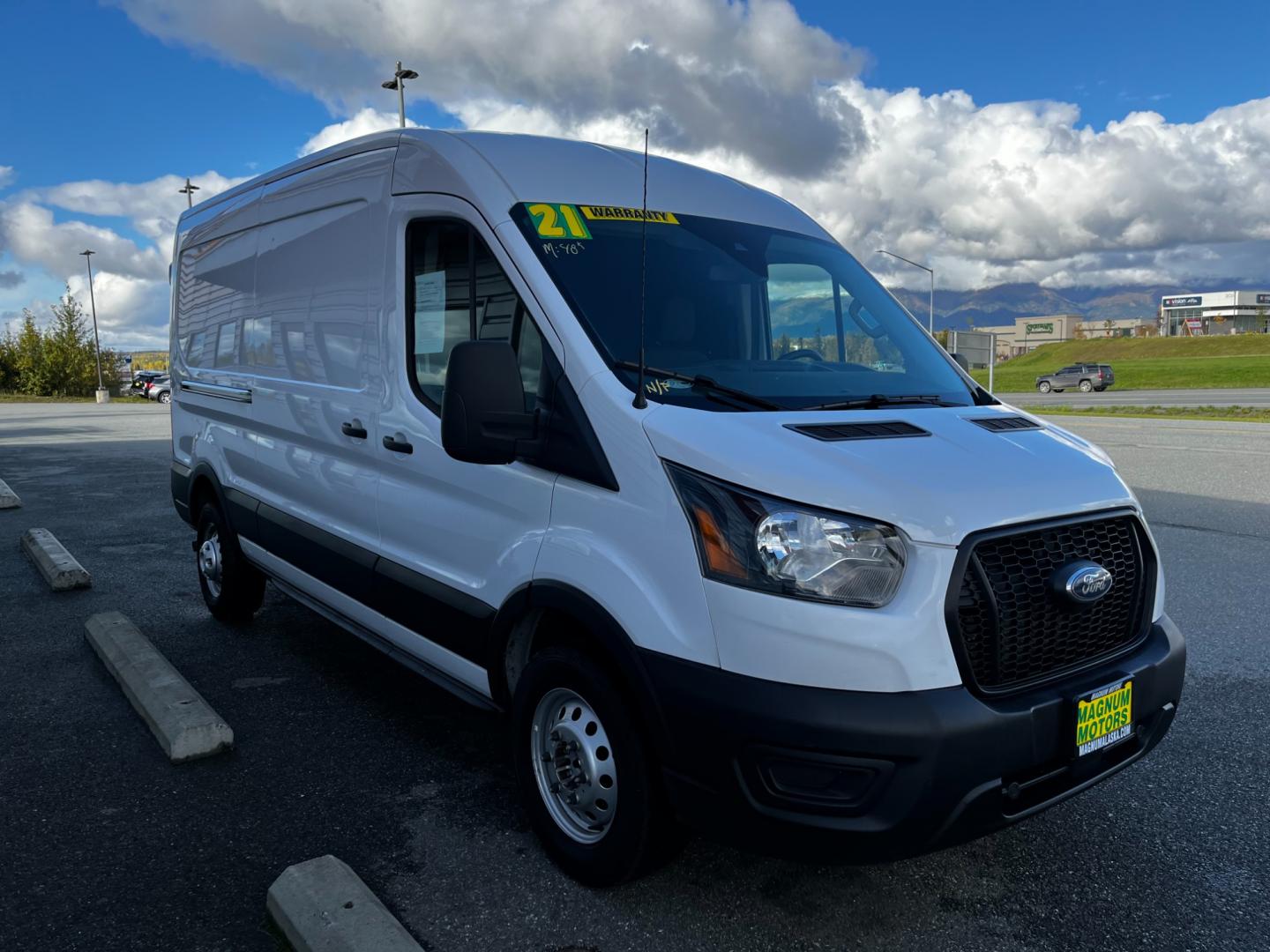 2021 White /Black Ford Transit 250 Van Med. Roof w/Sliding Pass. 148-in. WB (1FTBR2C84MK) with an 3.5L V6 DOHC 24V engine, 6A transmission, located at 1960 Industrial Drive, Wasilla, 99654, (907) 274-2277, 61.573475, -149.400146 - Photo#5