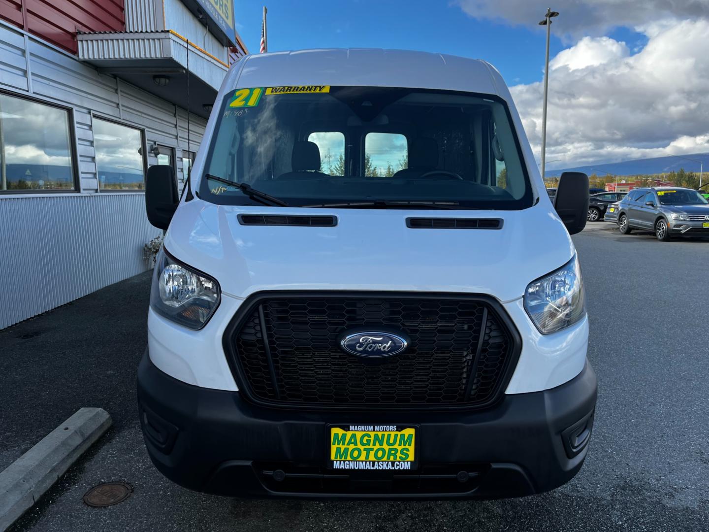 2021 White /Black Ford Transit 250 Van Med. Roof w/Sliding Pass. 148-in. WB (1FTBR2C84MK) with an 3.5L V6 DOHC 24V engine, 6A transmission, located at 1960 Industrial Drive, Wasilla, 99654, (907) 274-2277, 61.573475, -149.400146 - Photo#6