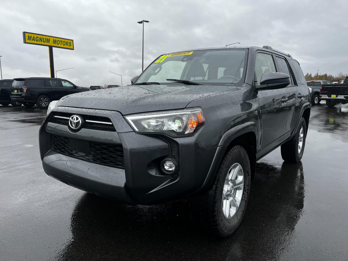 2021 Gray Toyota 4Runner SR5 4WD (JTEMU5JR3M5) with an 4.0L V6 DOHC 24V engine, 5A transmission, located at 1960 Industrial Drive, Wasilla, 99654, (907) 274-2277, 61.573475, -149.400146 - Photo#2