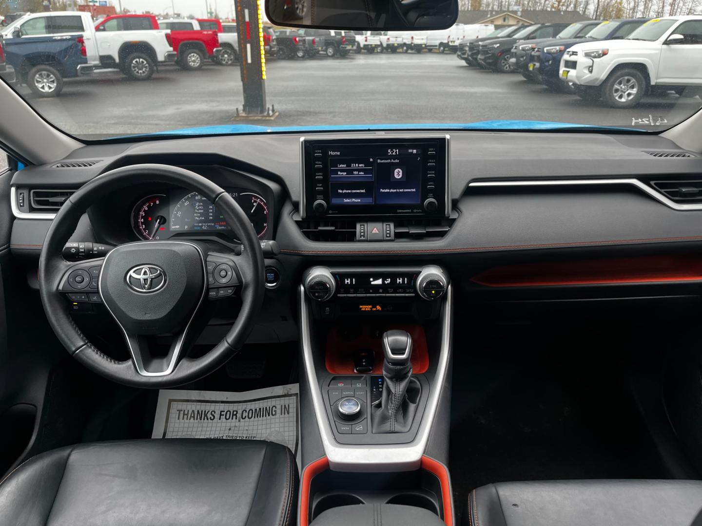 2021 Blue /Black Toyota RAV4 Adventure AWD (2T3J1RFV9MW) with an 2.5L L4 DOHC 16V engine, 8A transmission, located at 1960 Industrial Drive, Wasilla, 99654, (907) 274-2277, 61.573475, -149.400146 - Photo#14