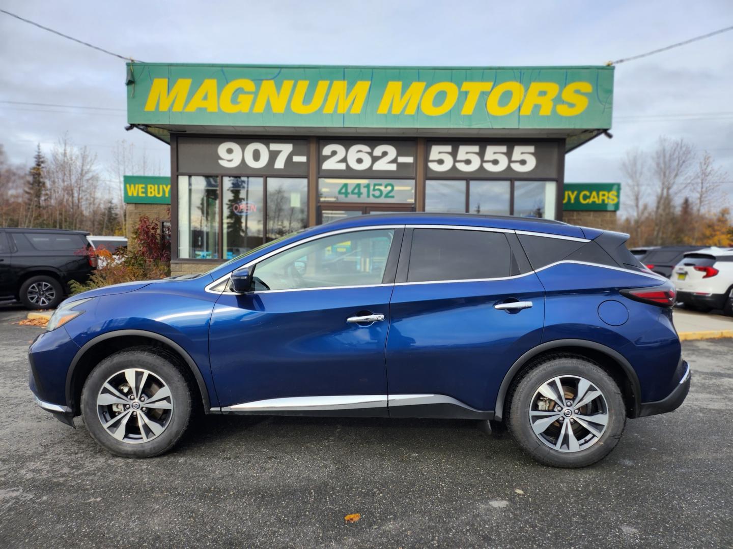 2021 BLUE NISSAN MURANO SV (5N1AZ2BSXMC) with an 3.5L engine, Continuously Variable transmission, located at 1960 Industrial Drive, Wasilla, 99654, (907) 274-2277, 61.573475, -149.400146 - Photo#0