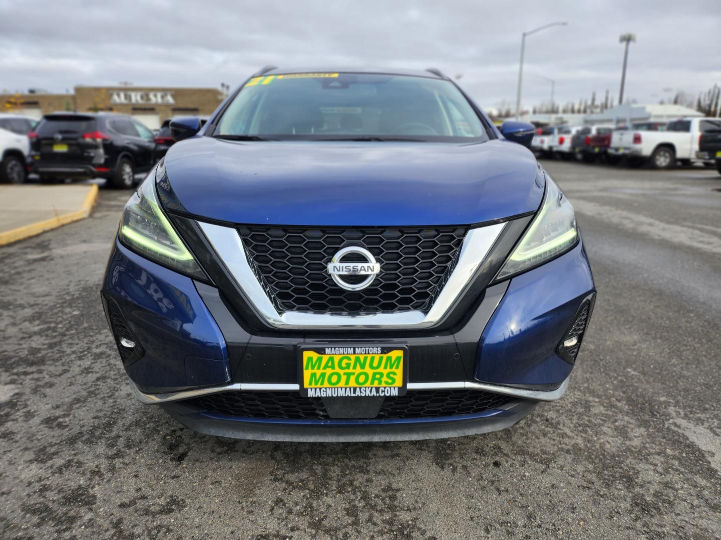 2021 BLUE NISSAN MURANO SV (5N1AZ2BSXMC) with an 3.5L engine, Continuously Variable transmission, located at 1960 Industrial Drive, Wasilla, 99654, (907) 274-2277, 61.573475, -149.400146 - Photo#1