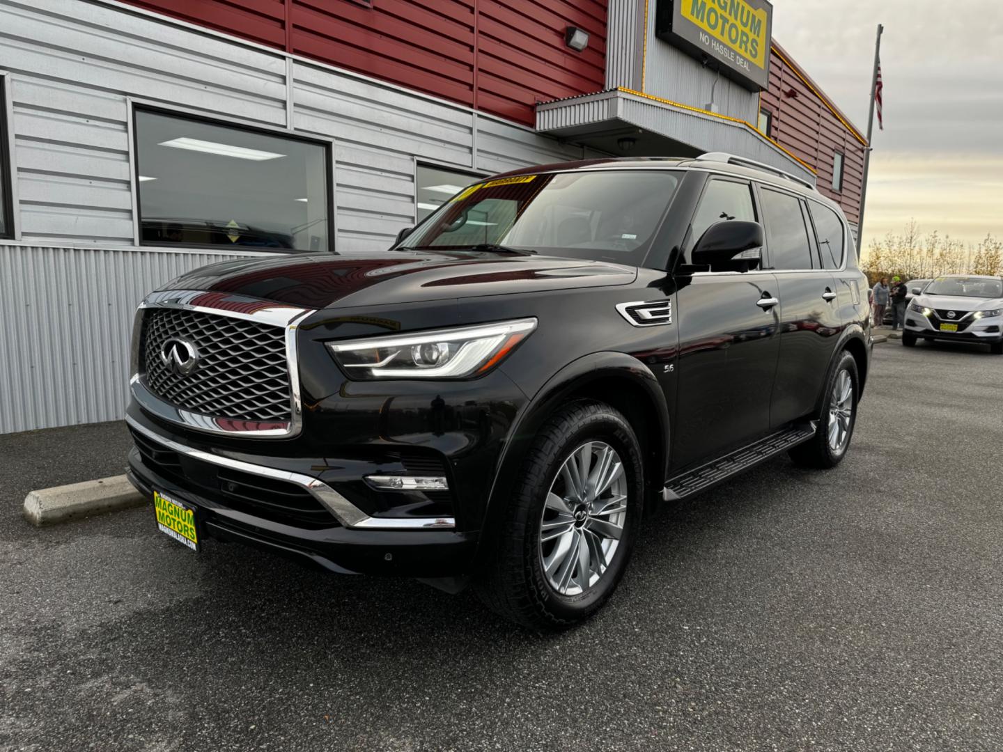 2020 BLACK /black leather INFINITI QX80 LUXE (JN8AZ2NE3L9) with an 5.6L engine, Automatic transmission, located at 1960 Industrial Drive, Wasilla, 99654, (907) 274-2277, 61.573475, -149.400146 - Photo#0