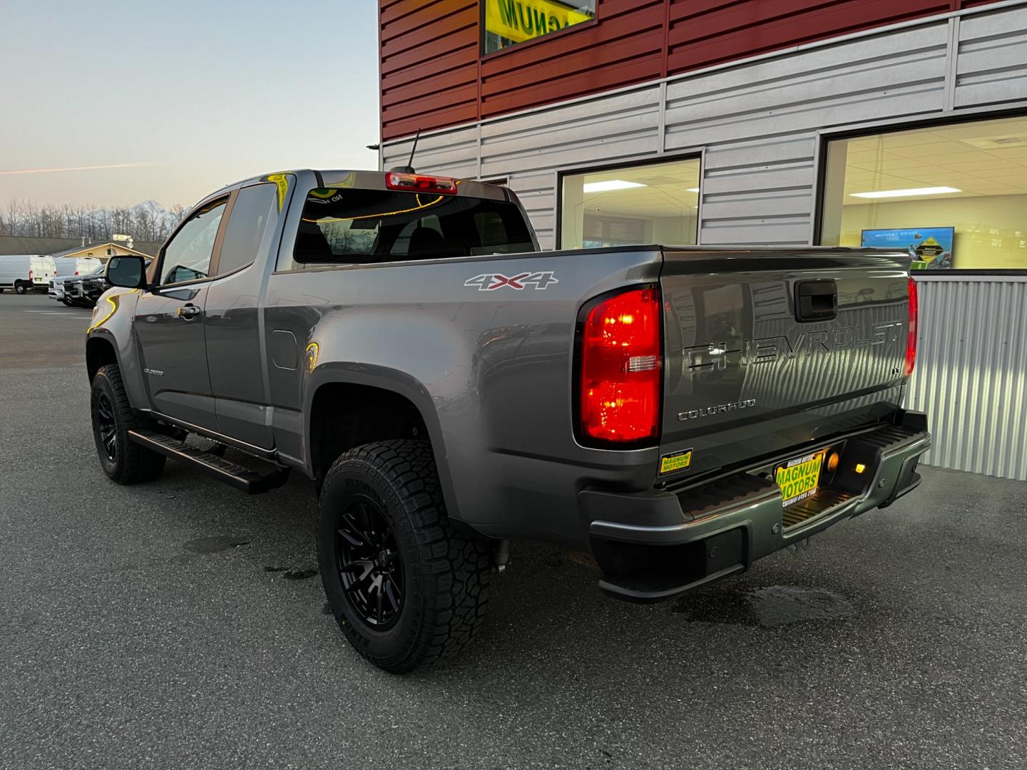 2021 Gray /Black Chevrolet Colorado Ext. Cab 4WD (1GCHTCEA4M1) with an 2.5L L4 DOHC 16V GAS engine, 6A transmission, located at 1960 Industrial Drive, Wasilla, 99654, (907) 274-2277, 61.573475, -149.400146 - 2" Lift w/Custom wheels and tires. - Photo#3