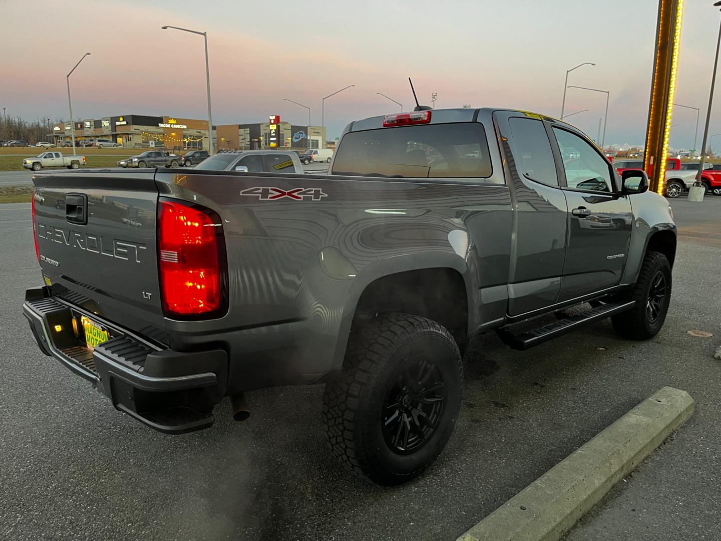 2021 Gray /Black Chevrolet Colorado Ext. Cab 4WD (1GCHTCEA4M1) with an 2.5L L4 DOHC 16V GAS engine, 6A transmission, located at 1960 Industrial Drive, Wasilla, 99654, (907) 274-2277, 61.573475, -149.400146 - 2" Lift w/Custom wheels and tires. - Photo#5