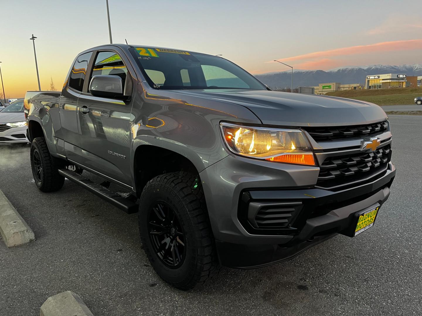 2021 Gray /Black Chevrolet Colorado Ext. Cab 4WD (1GCHTCEA4M1) with an 2.5L L4 DOHC 16V GAS engine, 6A transmission, located at 1960 Industrial Drive, Wasilla, 99654, (907) 274-2277, 61.573475, -149.400146 - 2" Lift w/Custom wheels and tires. - Photo#6