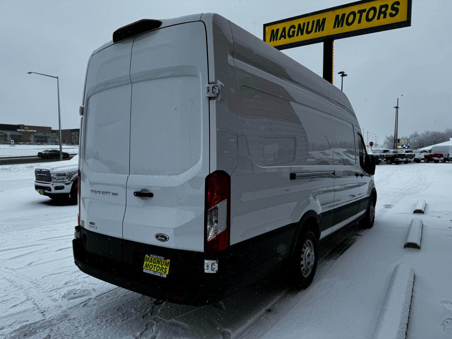 2023 WHITE FORD TRANSIT 350 (1FTBW3UG4PK) with an 3.5L engine, Automatic transmission, located at 1960 Industrial Drive, Wasilla, 99654, (907) 274-2277, 61.573475, -149.400146 - Photo#4