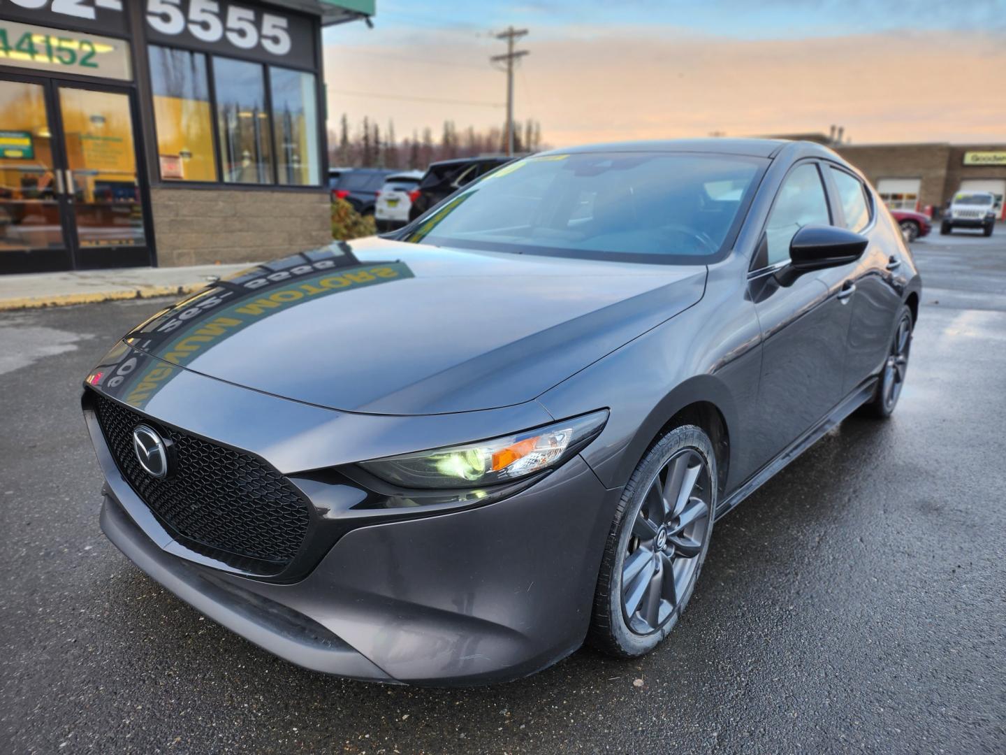 2020 GRAY /BLACK LEATHER MAZDA MAZDA3 HATCHBAC PREFERRED (JM1BPBMM4L1) with an 2.5L engine, Automatic transmission, located at 1960 Industrial Drive, Wasilla, 99654, (907) 274-2277, 61.573475, -149.400146 - Photo#1