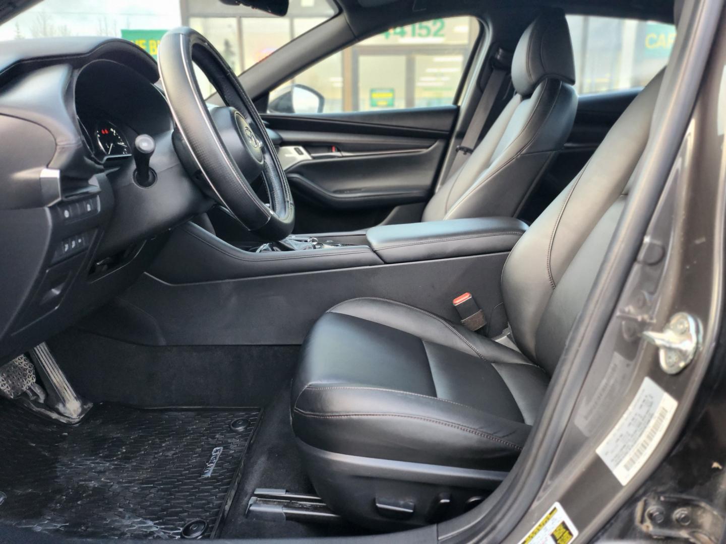 2020 GRAY /BLACK LEATHER MAZDA MAZDA3 HATCHBAC PREFERRED (JM1BPBMM4L1) with an 2.5L engine, Automatic transmission, located at 1960 Industrial Drive, Wasilla, 99654, (907) 274-2277, 61.573475, -149.400146 - Photo#6